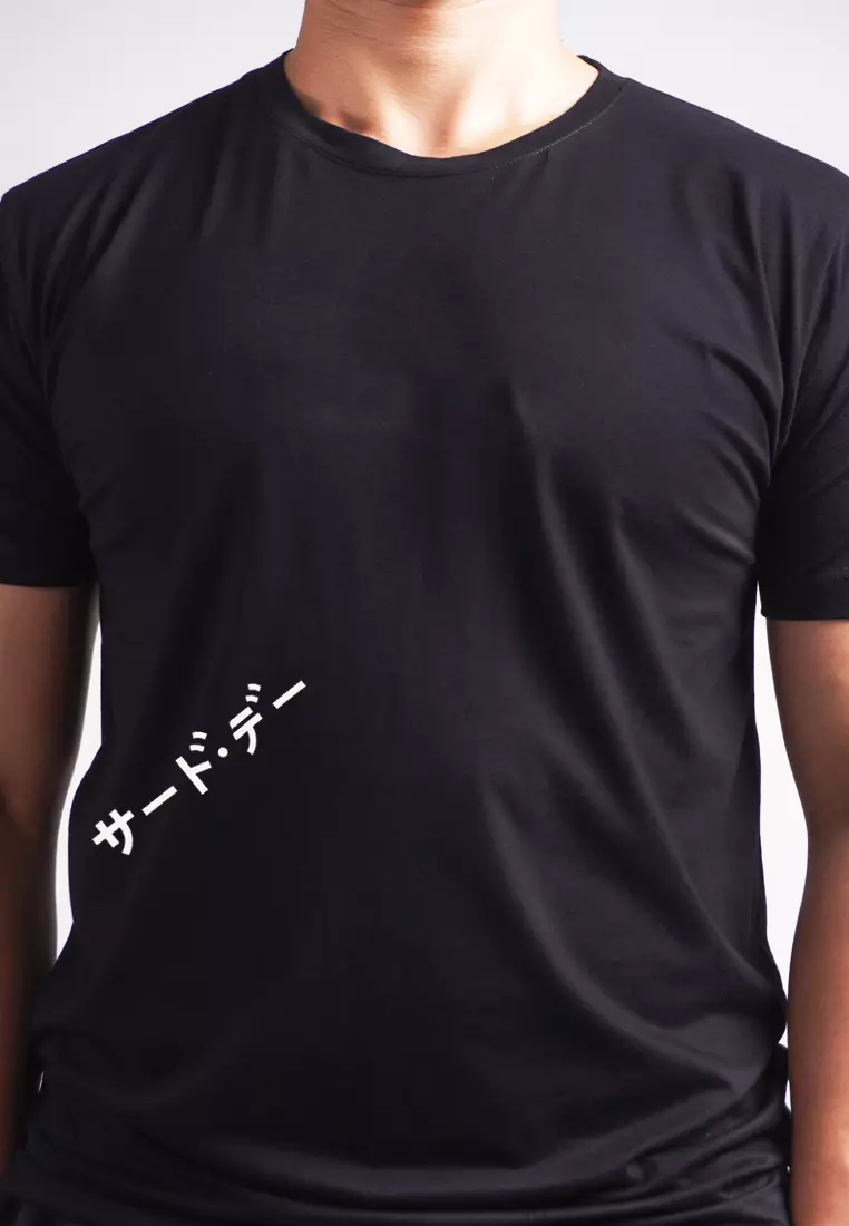 MTL67 Kaos Tshirt Pria Instacool Katakana Uphill Belly Hitam