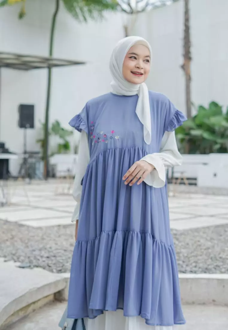 Azzura Tunik Vest Embroidery Soft Denim