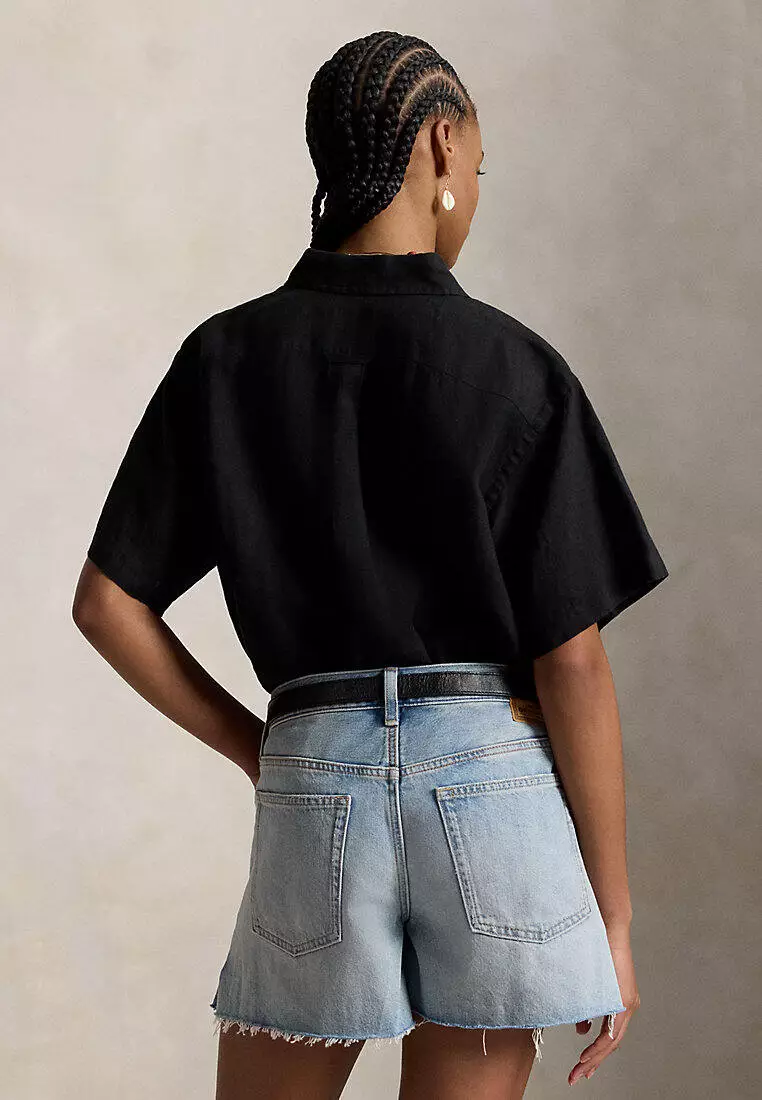 Oversize Fit Linen Short-Sleeve Shirt