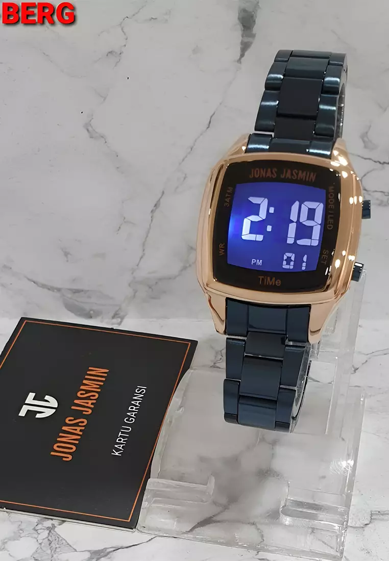 Jonas Jasmin 2255 Jam Tangan Digital Wanita - Rosegold Blue - Stainless Steel