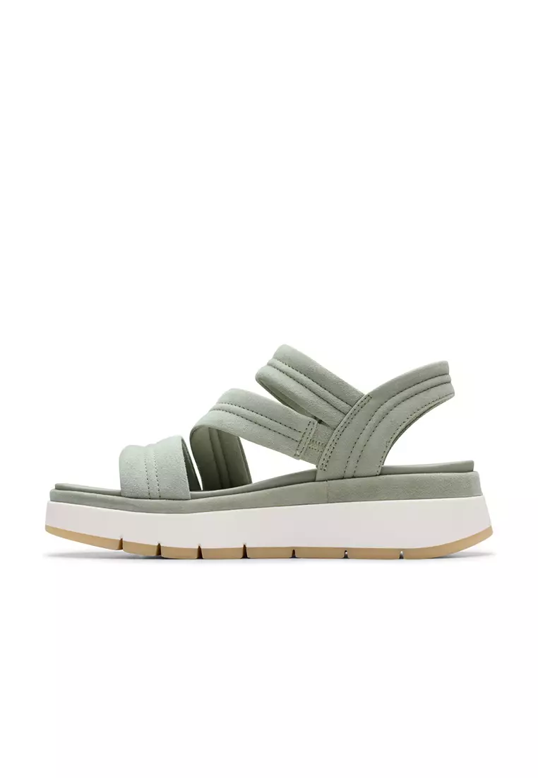 Buy CLARKS Womens Tuscan Strap Heeled Sandals Light Green Suede