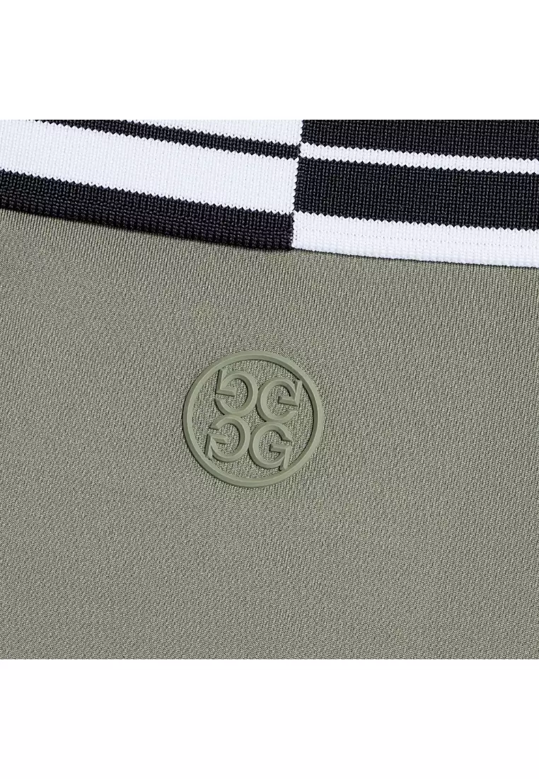 G/FORE Men’s Contrast Striped Collar Tech Jersey Banded Sleeve Polo