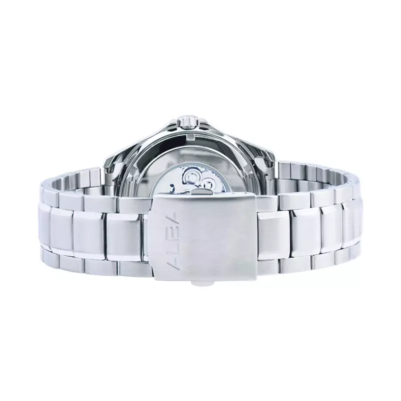 Jam Tangan Pria Alba Mechanical AL4753X1 Automatic Men White Dial Stainless Steel Strap