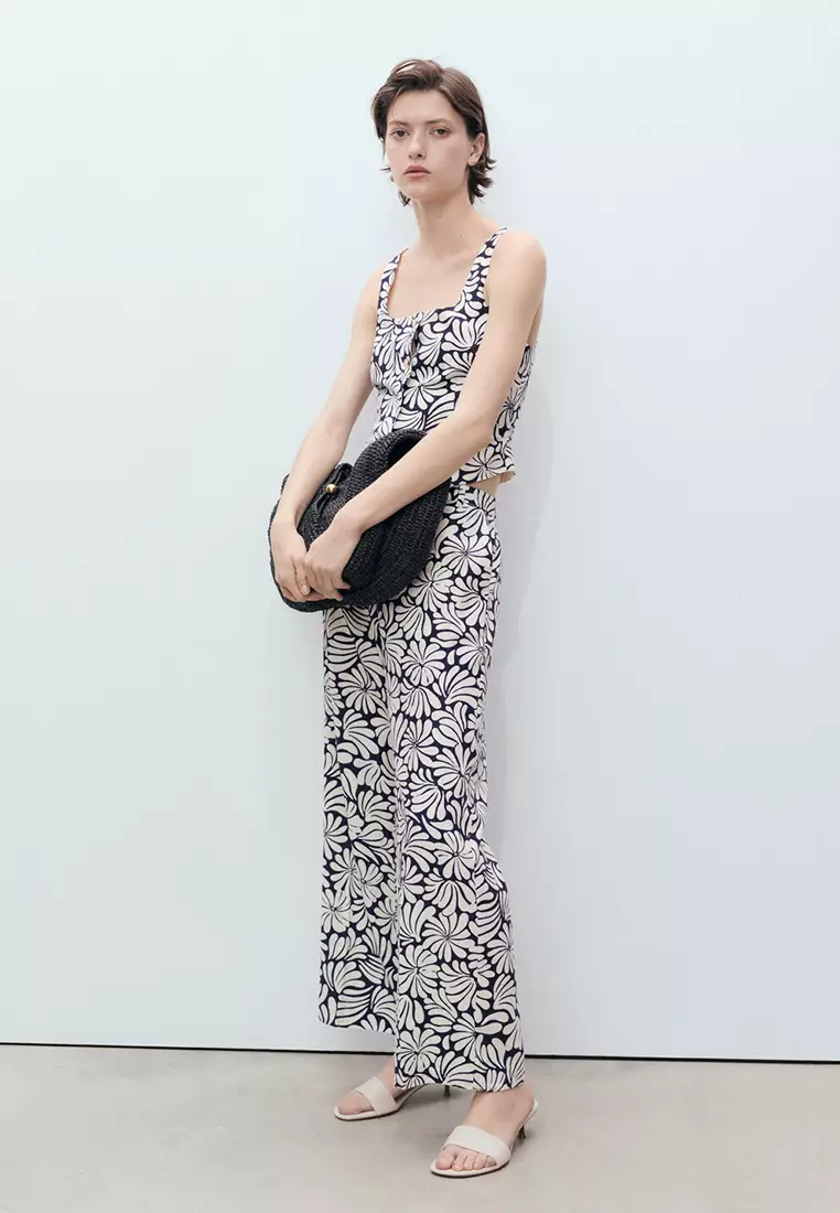 Floral Linen Trousers