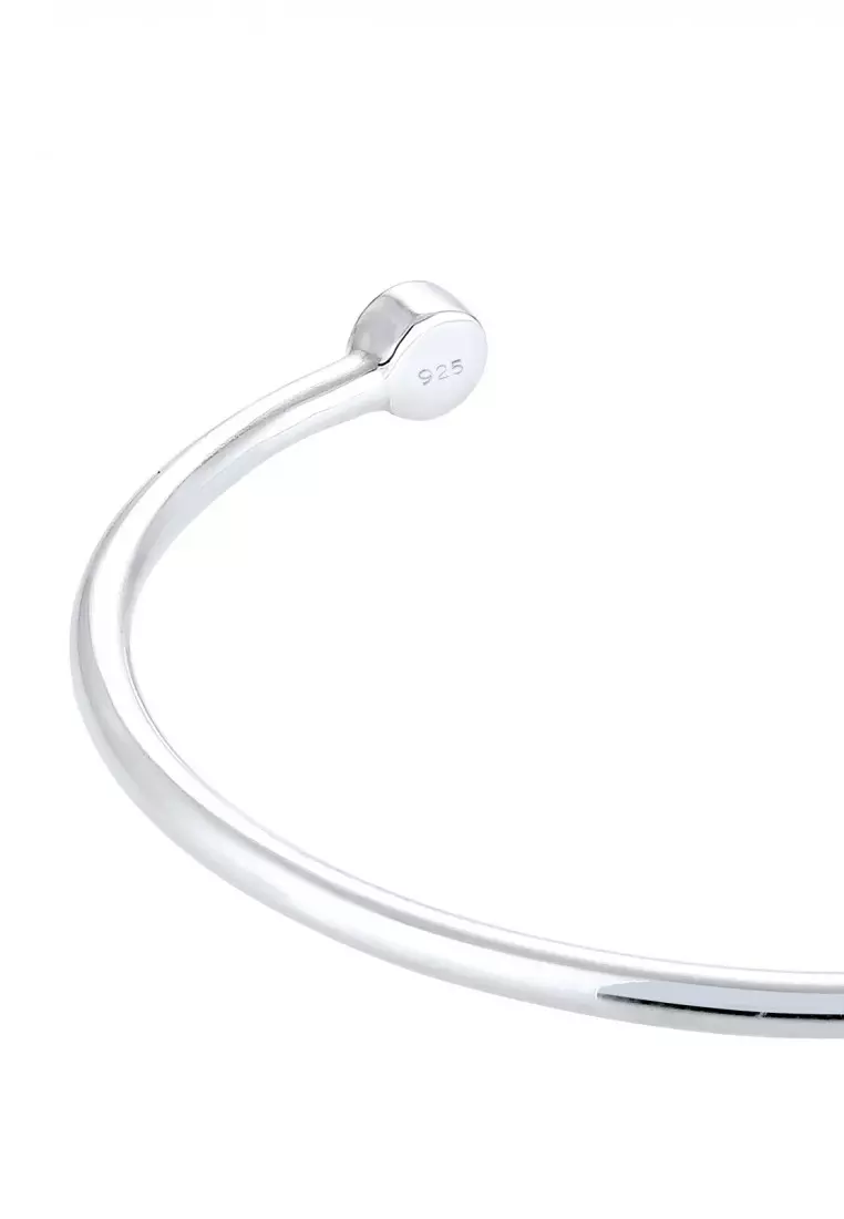 Gelang Perhiasan Perak 925 Wanita Bangle Basic Crystals White