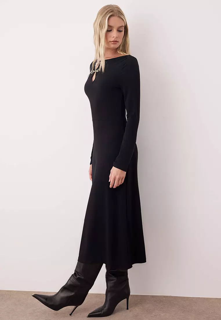 Boat Neck Midi Dress