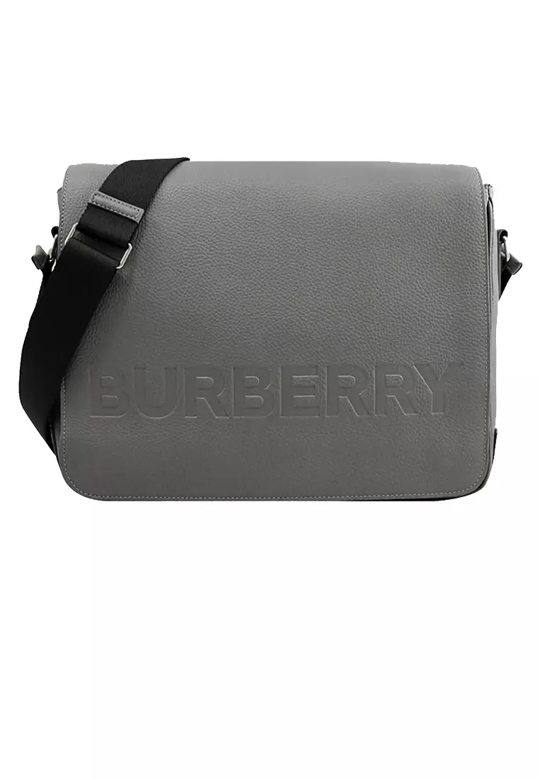 Burberry Bruno Small Embossed Leather Messenger Handbag