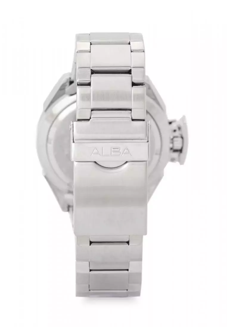 Jam Tangan Pria Alba Original Garansi Resmi Strap Stainless Steel Silver AXHG23 AXHG23X1 Silver