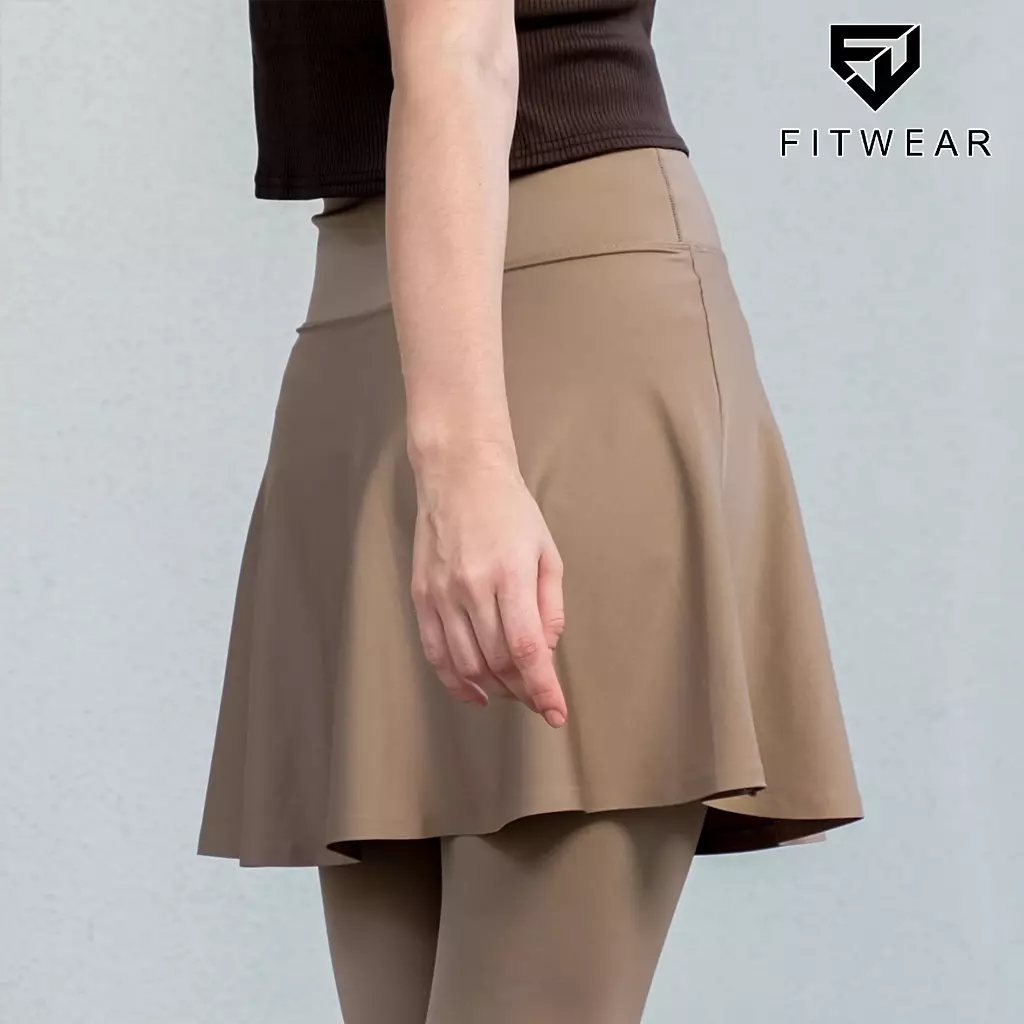 Fitwear - Rok + Legging Olahraga Wanita SASHA SUPER HIGHWAIST - CHOCO DRYFIT