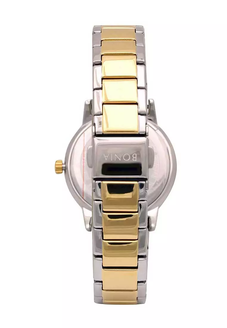 Bonia Jam Tangan Wanita - Silver Gold - Stainless Steel - BR143-2113