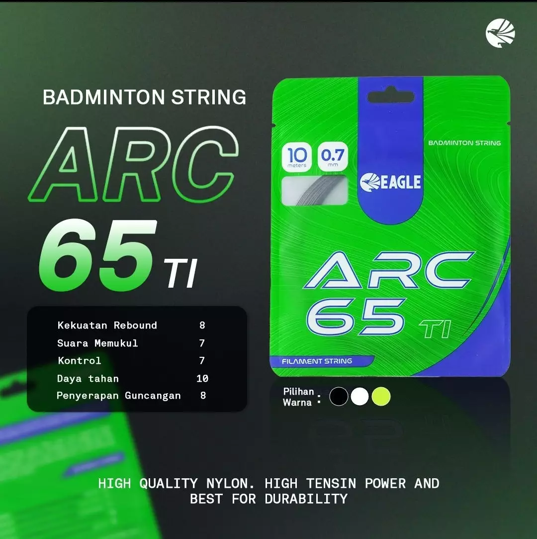 Eagle Badminton String ARC65 TI 0.7MM - BLACK