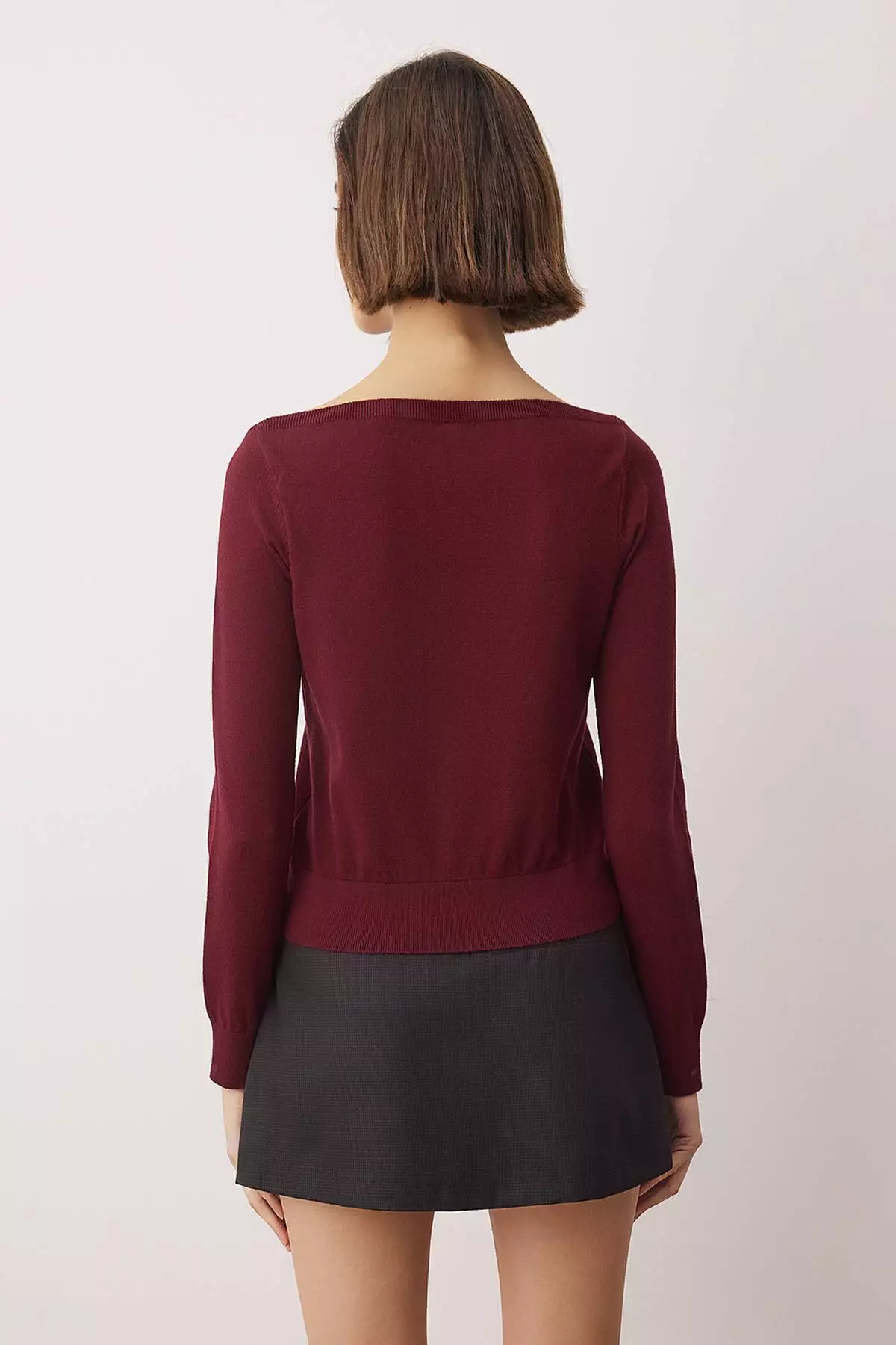 Special Collection Burgundy Premium Yarn/Special Yarn Trend Knitwear Sweater Twoaw26Kz00159