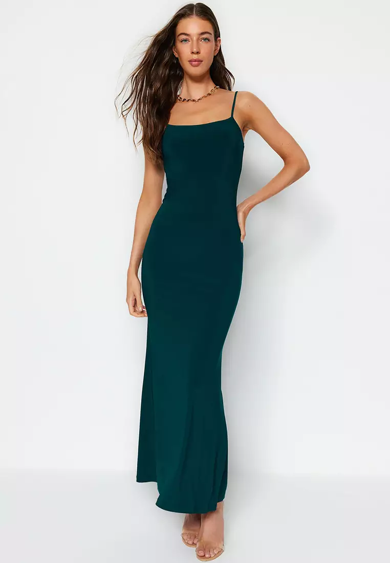 Knitted Maxi Dress with Straps