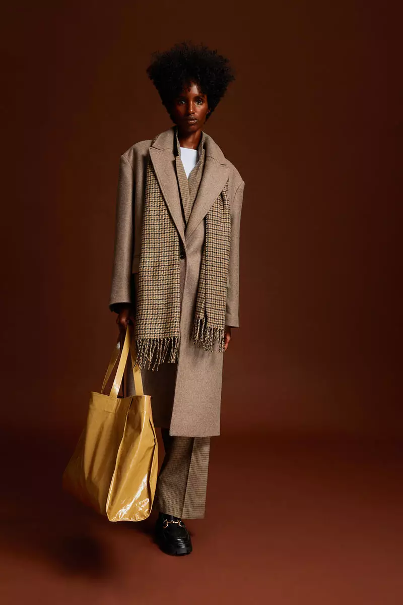 H&m plaid coat hotsell