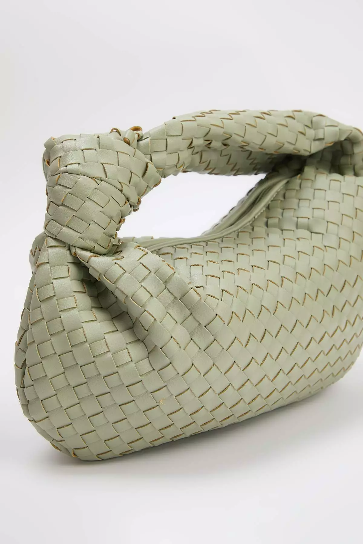 Mint Premium Knitted Detailed Women'S Mini Shoulder Bag Takaw26Oc00072