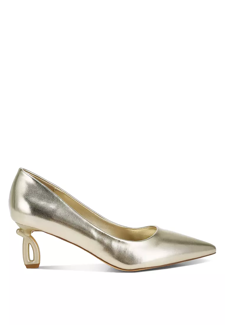 Discount on London Rag  shoes - SKU: Metallic Fantasy Heel Pumps in Gold