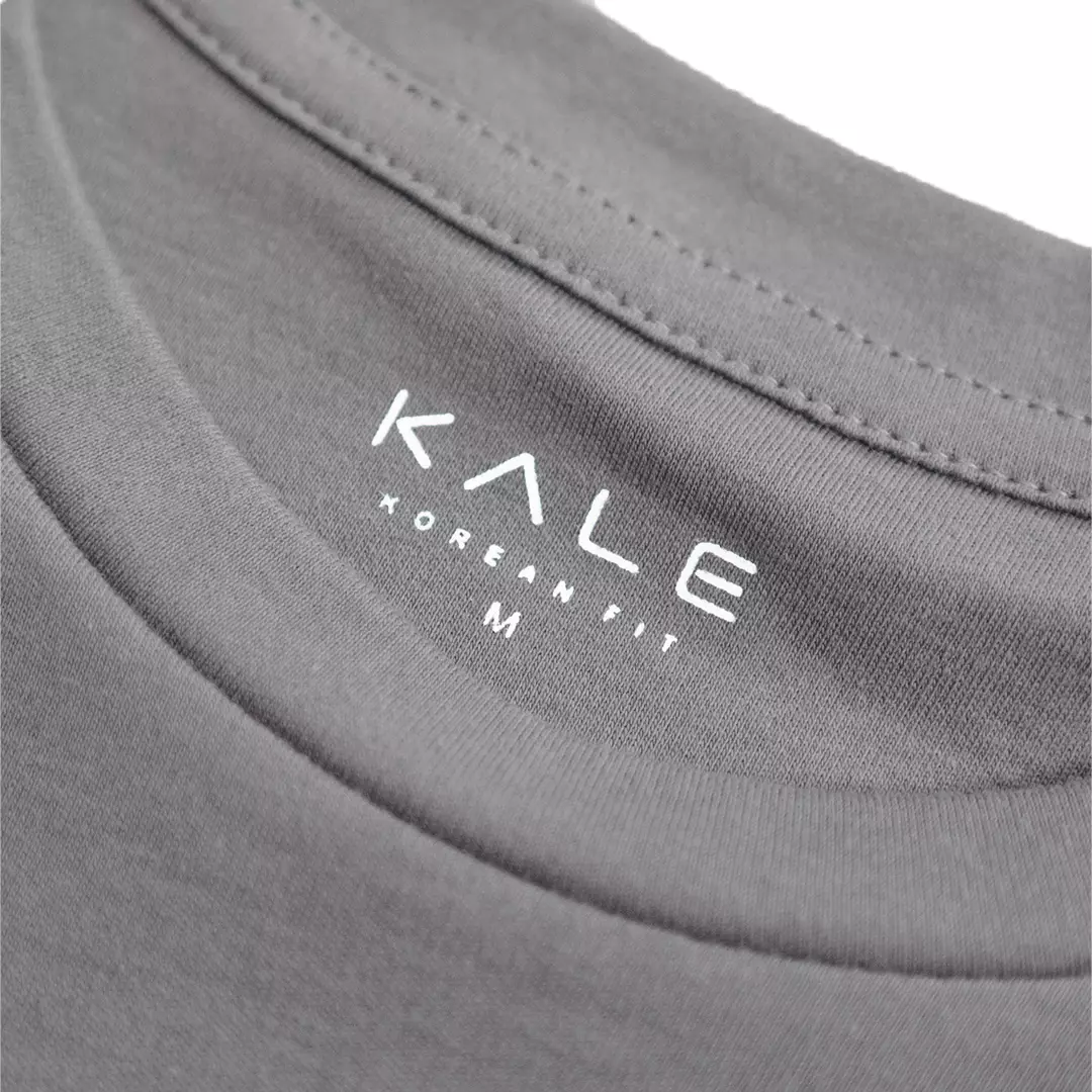 Kale PLUTO LIGHT GREY T-shirt Cotton Cloudy Boxy Fit - Kaos Korea - Atasan Kaos Pria - Kaos Basic Pria