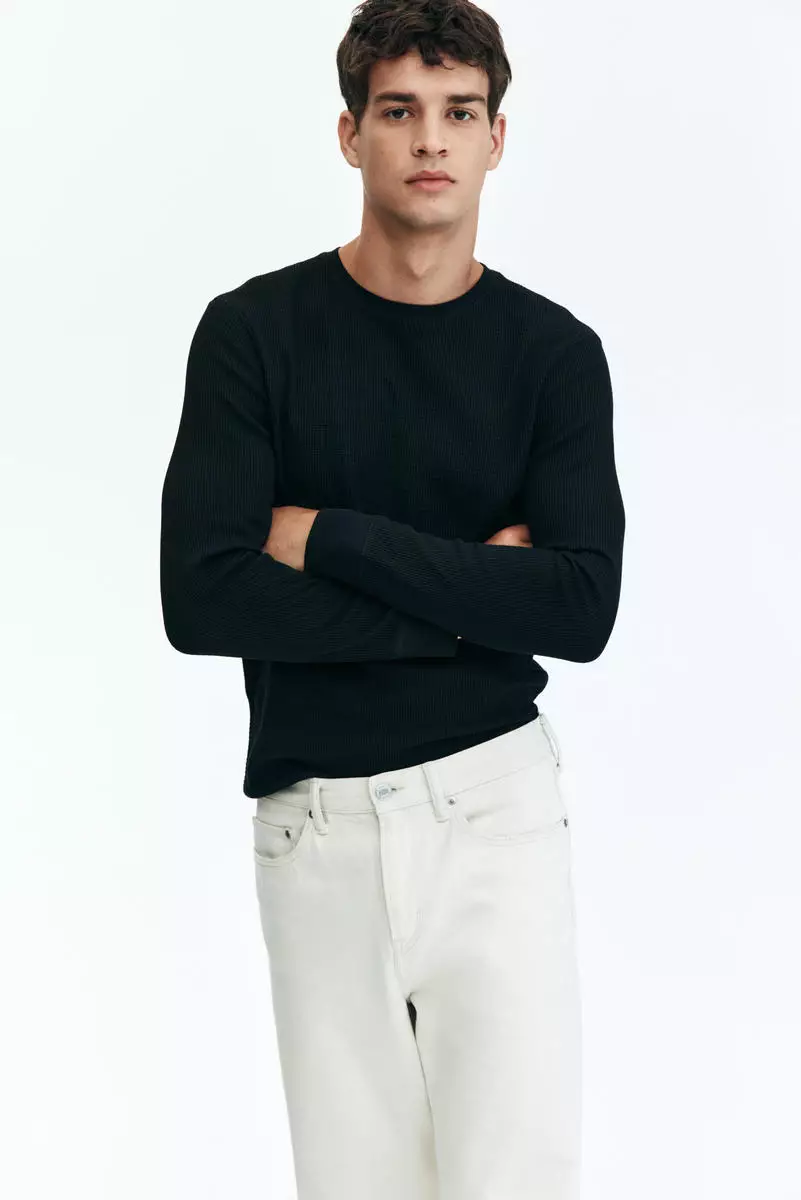 Slim Fit Waffled jersey top