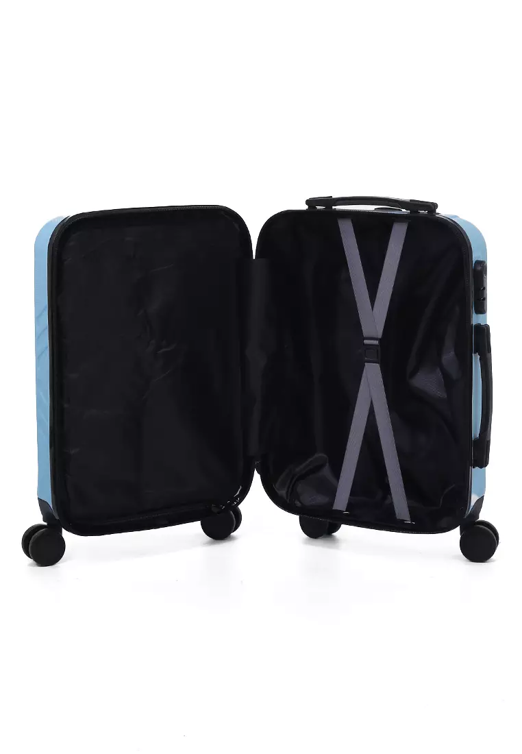 Carlton Koper Unisex Size 20 Inch Suitcase Large Compartment Material ABS+PVC Coated ORIGINAL - Light Blue