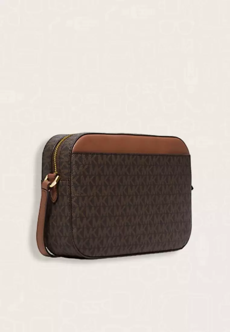 Michael Kors Jet Set Large Logo Crossbody Bag Brown