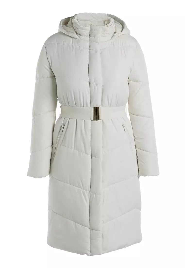 Long Puffer Womens Cream Puffer Buy London Rag Belted Hooded Long