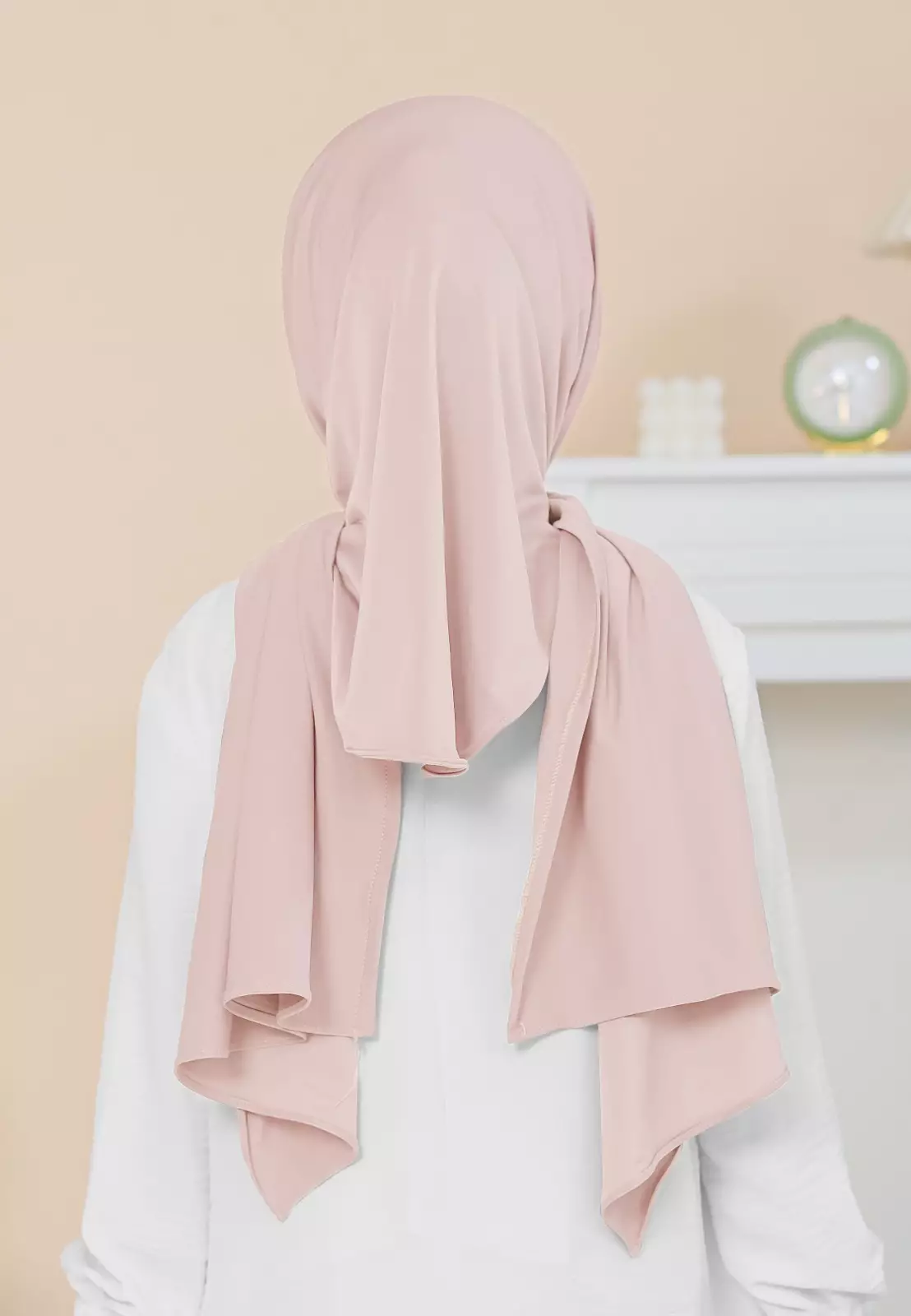 Cotton Bee - Calla Oval Instan | Hijab Pashmina Instan Anak - Softly Pink