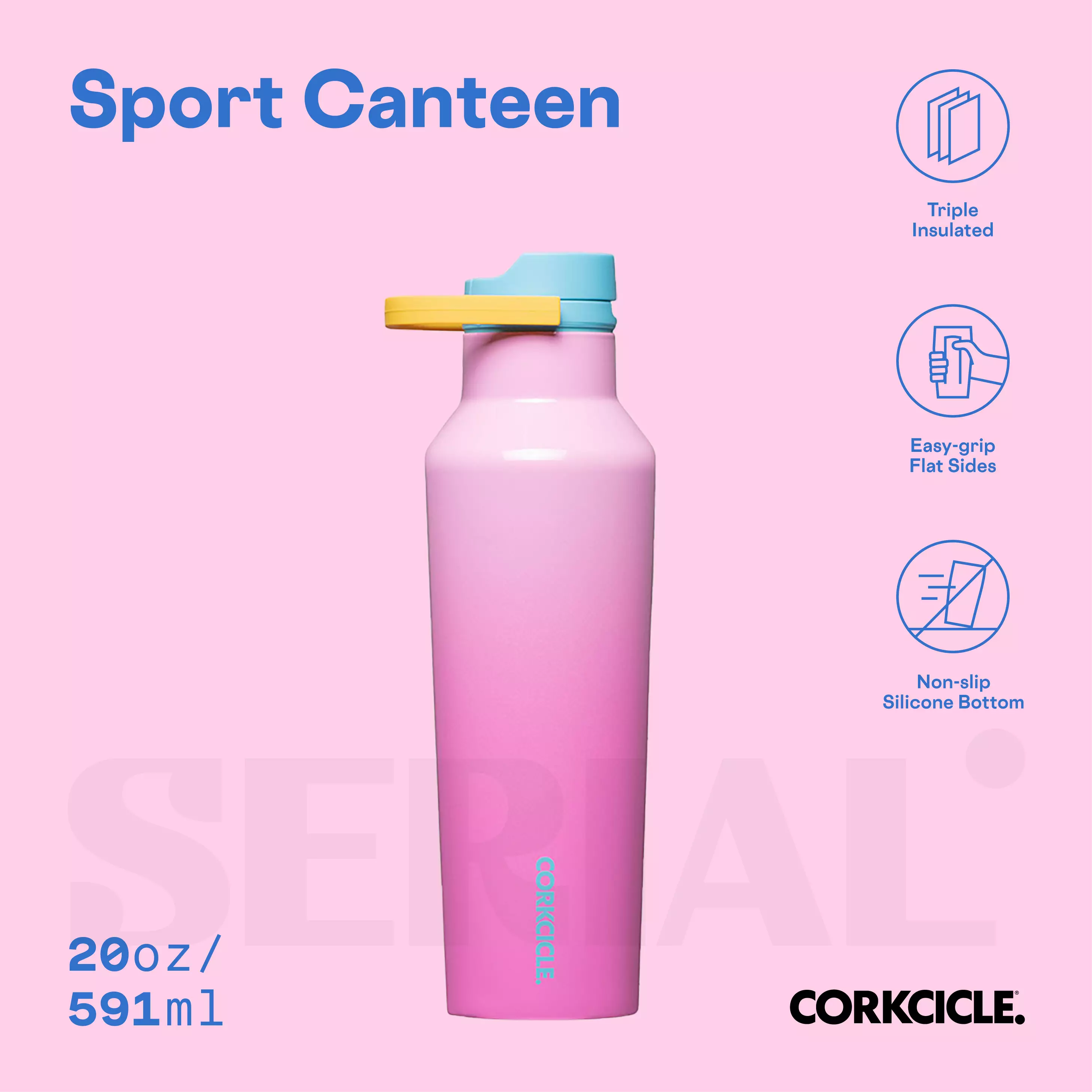 CORKCICLE Sport Canteen 20oz - Pink Pop