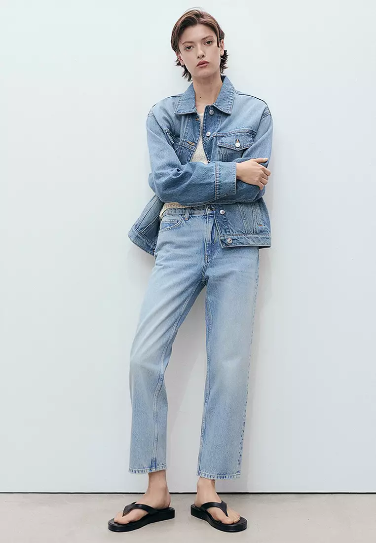 Mid-Rise Straight Jeans