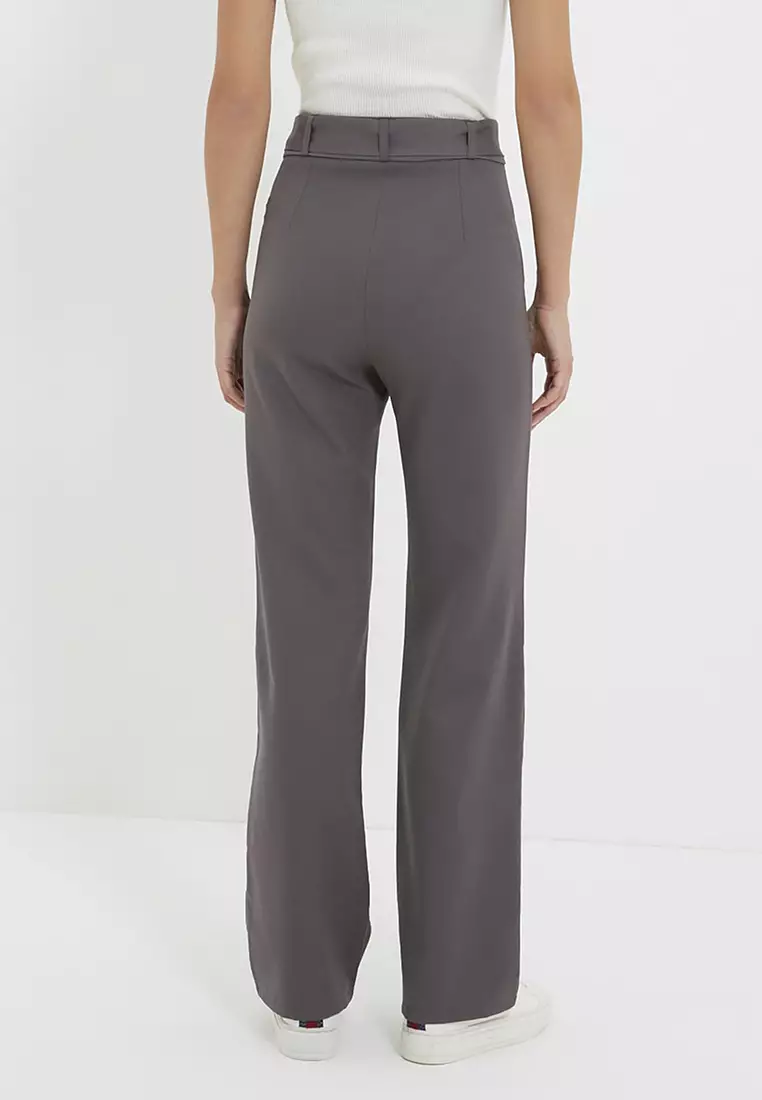 Belted Straight Cut Pants