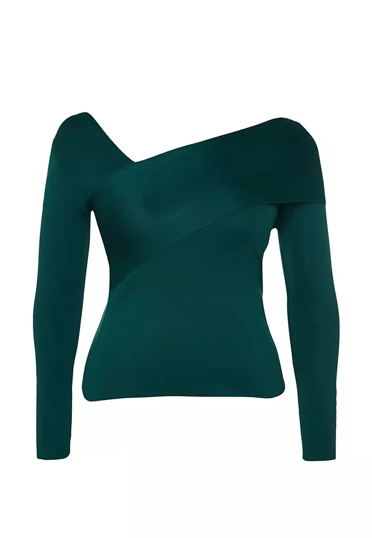 Plus Size Asymmetrical Knitwear Sweater