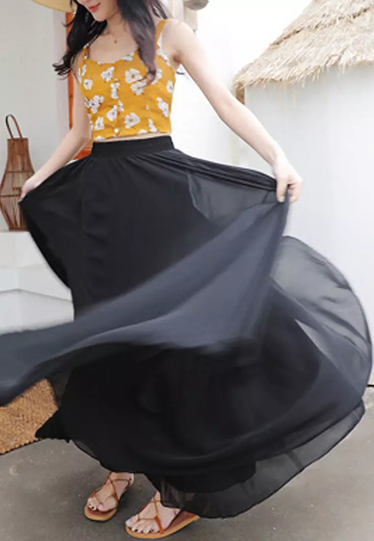 Chiffon maxi clearance skirt online