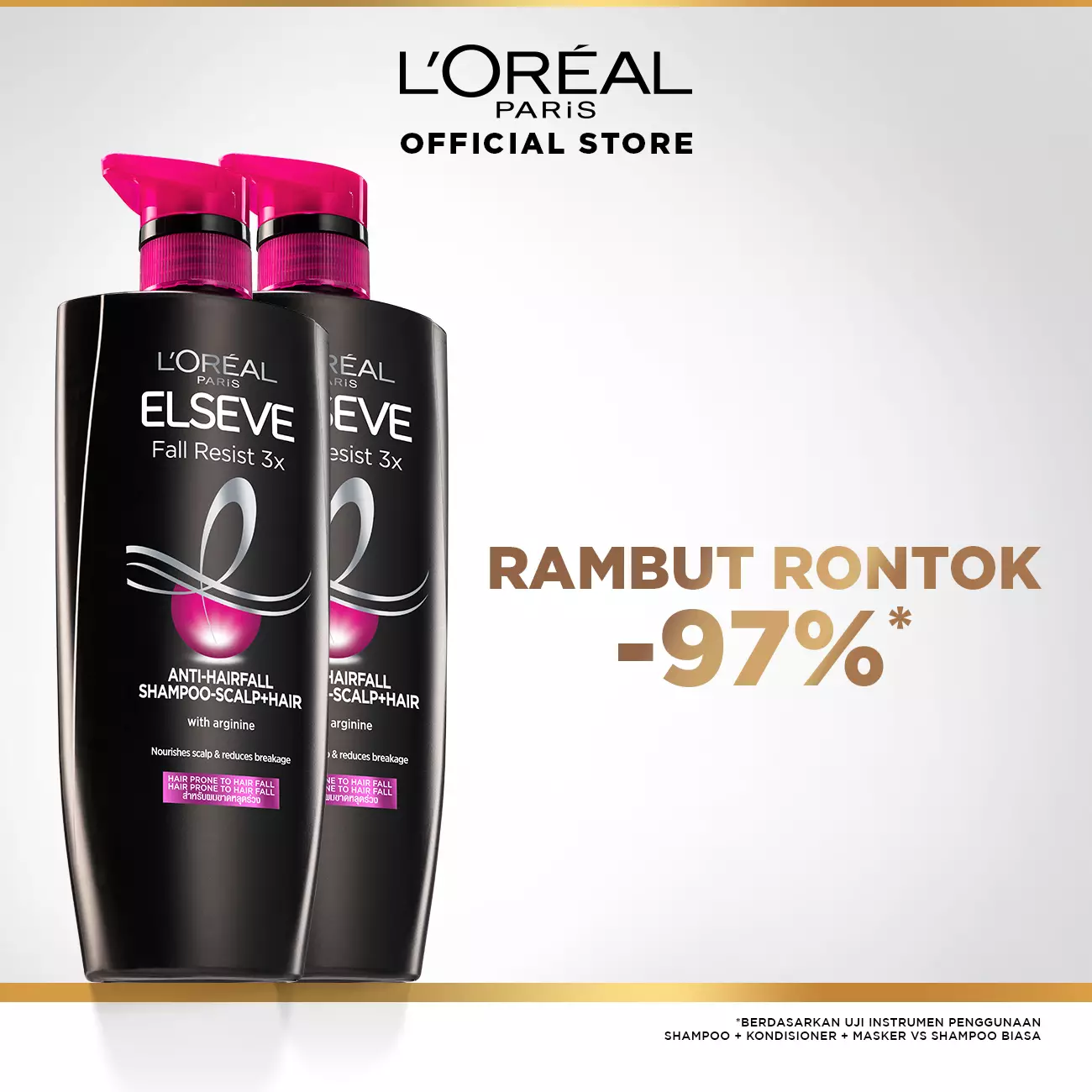 L'Oreal Paris Fall Resist 3X Anti Hair-Fall Shampoo 620 mL Twinpack