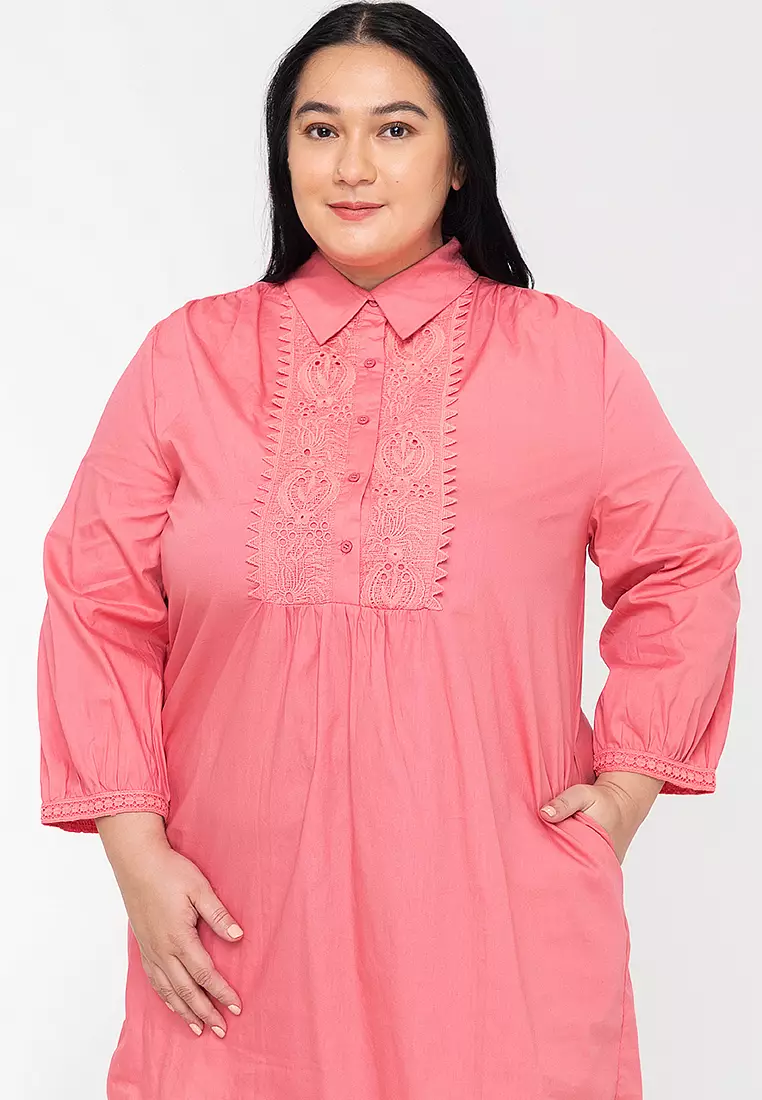 Calandria Lace Bib Shirt Dress
