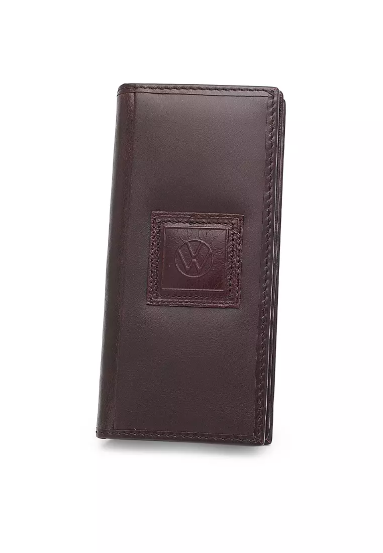 Genuine Leather RFID Blocking Long Wallet - Brown