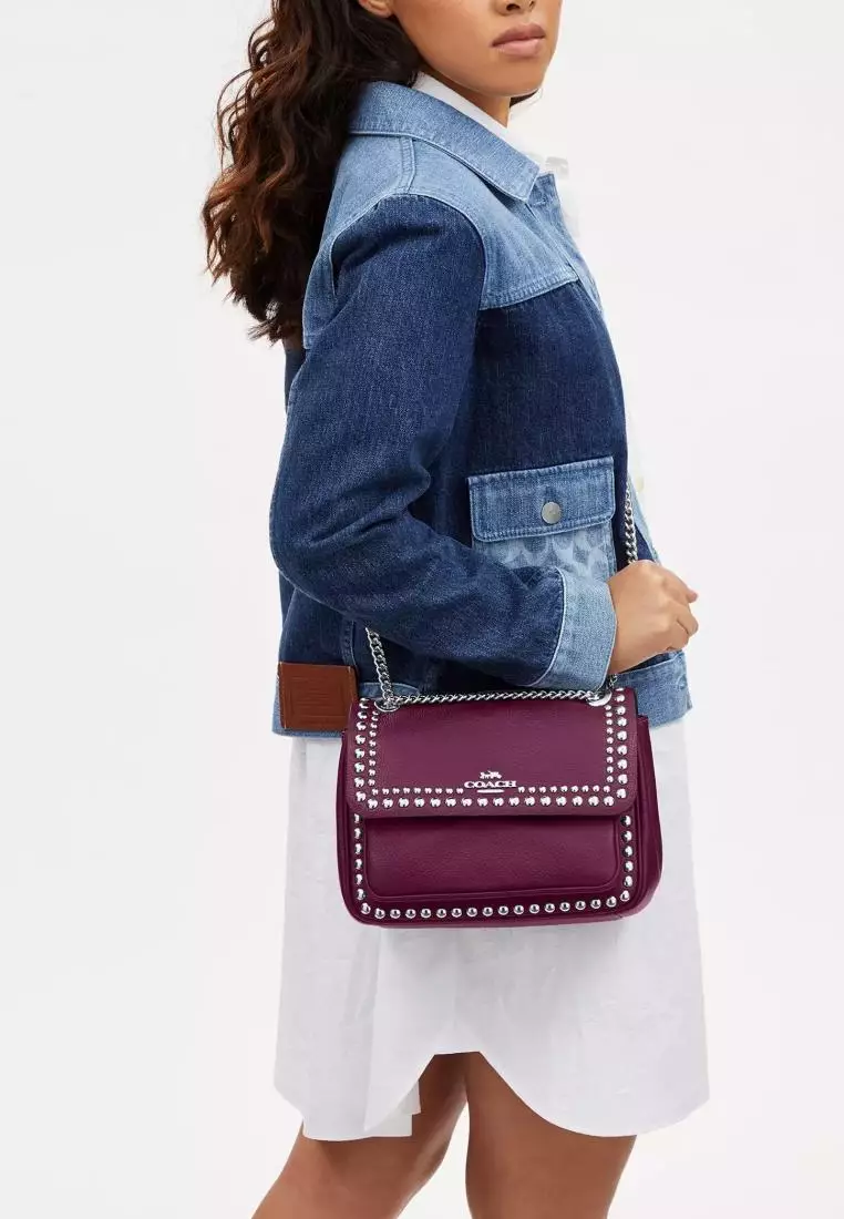 Coach Klare Crossbody 25 With Rivets Deep Berry