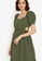 ZALORA BASICS green Ruffle Sleeve Midi Dress with Sash 12527AADB0D152GS_3
