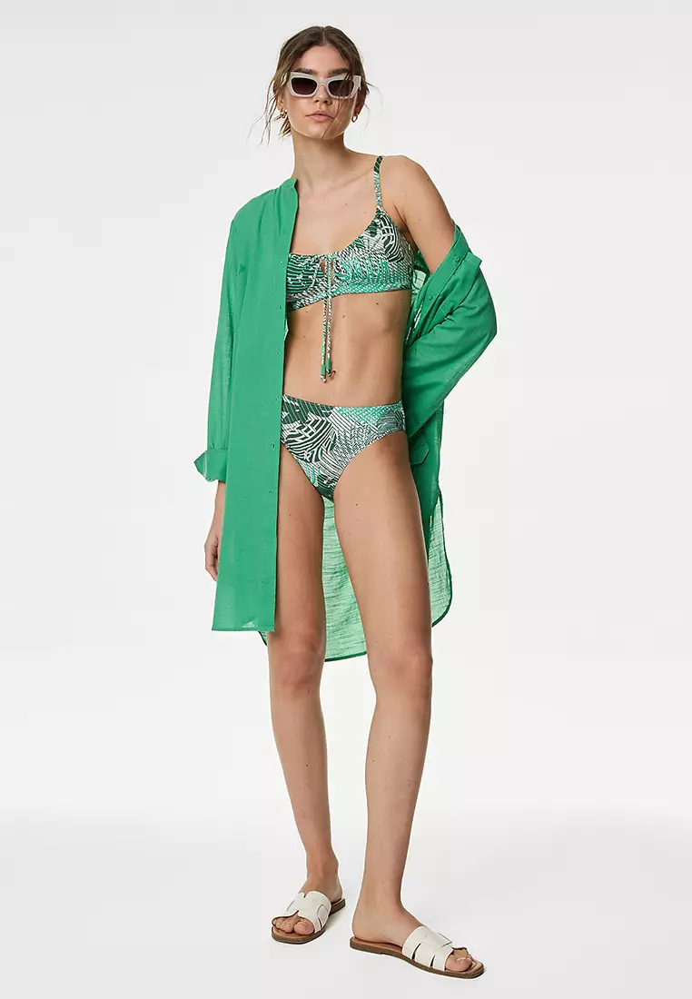 Printed High Leg Bikini Bottom