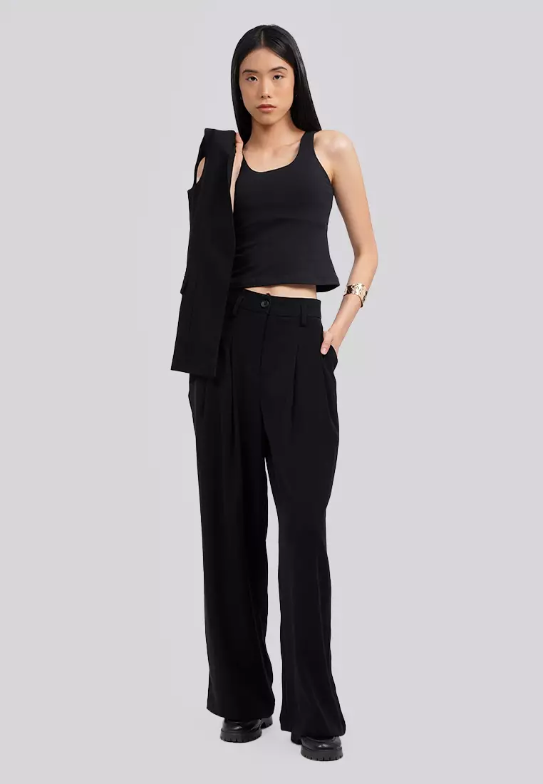 Fitted Round Neck Tank Top Bra