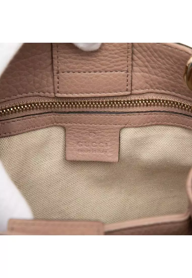 Pre-Loved Gucci Small Calfskin Bamboo Shopper Satchel