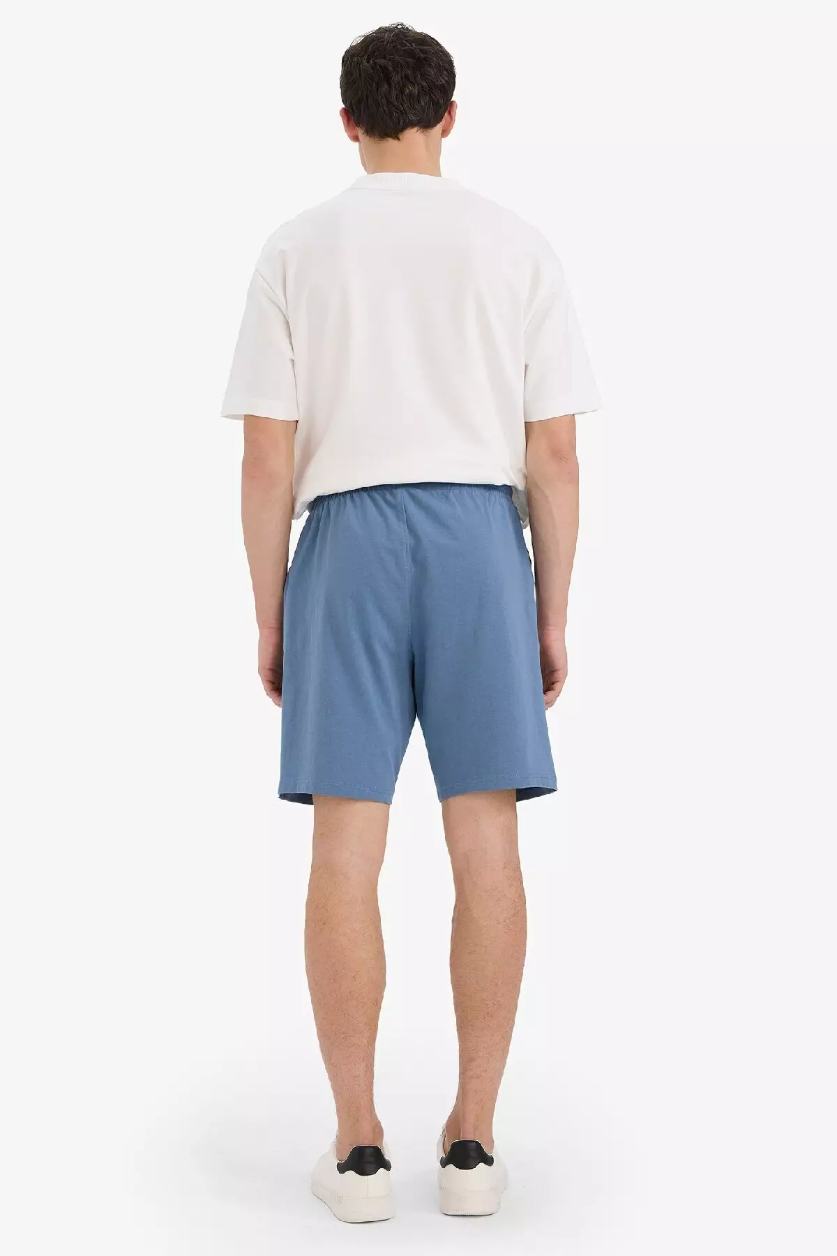 Slim Fit Slim Fit Pocketed Cotton Basic Plain Bermuda Shorts W1105Az25Sp