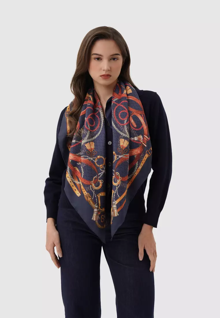 Alexandra Silk Jacquard Square - Imperial