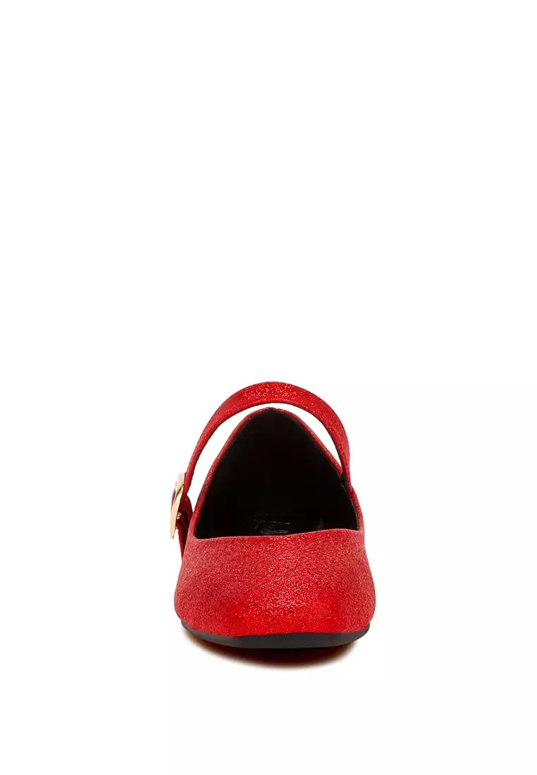 Balerina Gesper Pin Berkilau Warna Merah