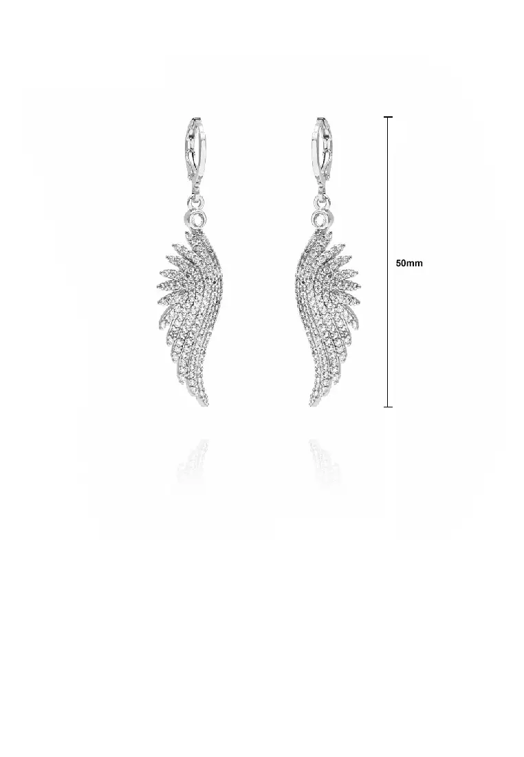 White gold angel wing earrings outlet
