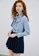 Hopeshow blue Ribbon Collar Concealed Button Blouse DC8C3AA9D05C83GS_2