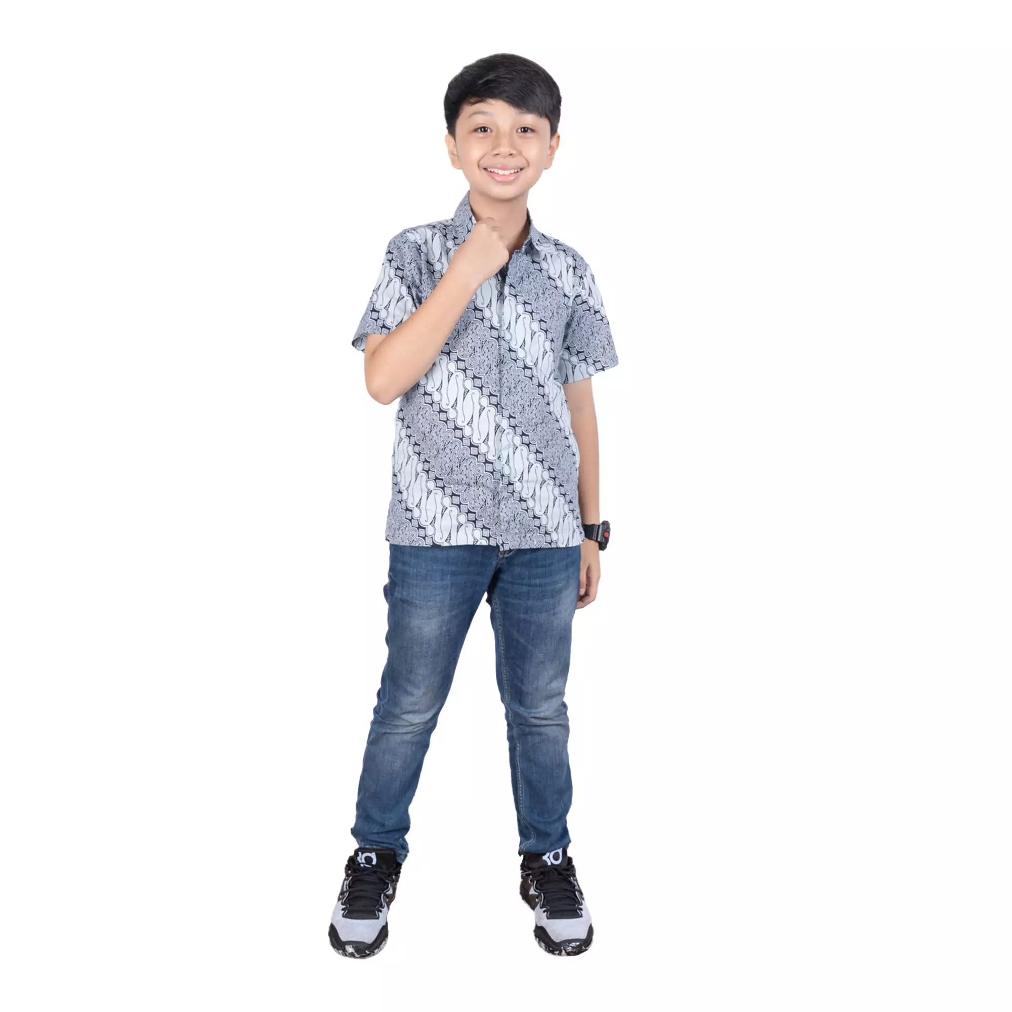Kemeja Batik Anak Laki-laki - Bhatara Batik Jeremy - Atasan Batik Modern Lengan Pendek