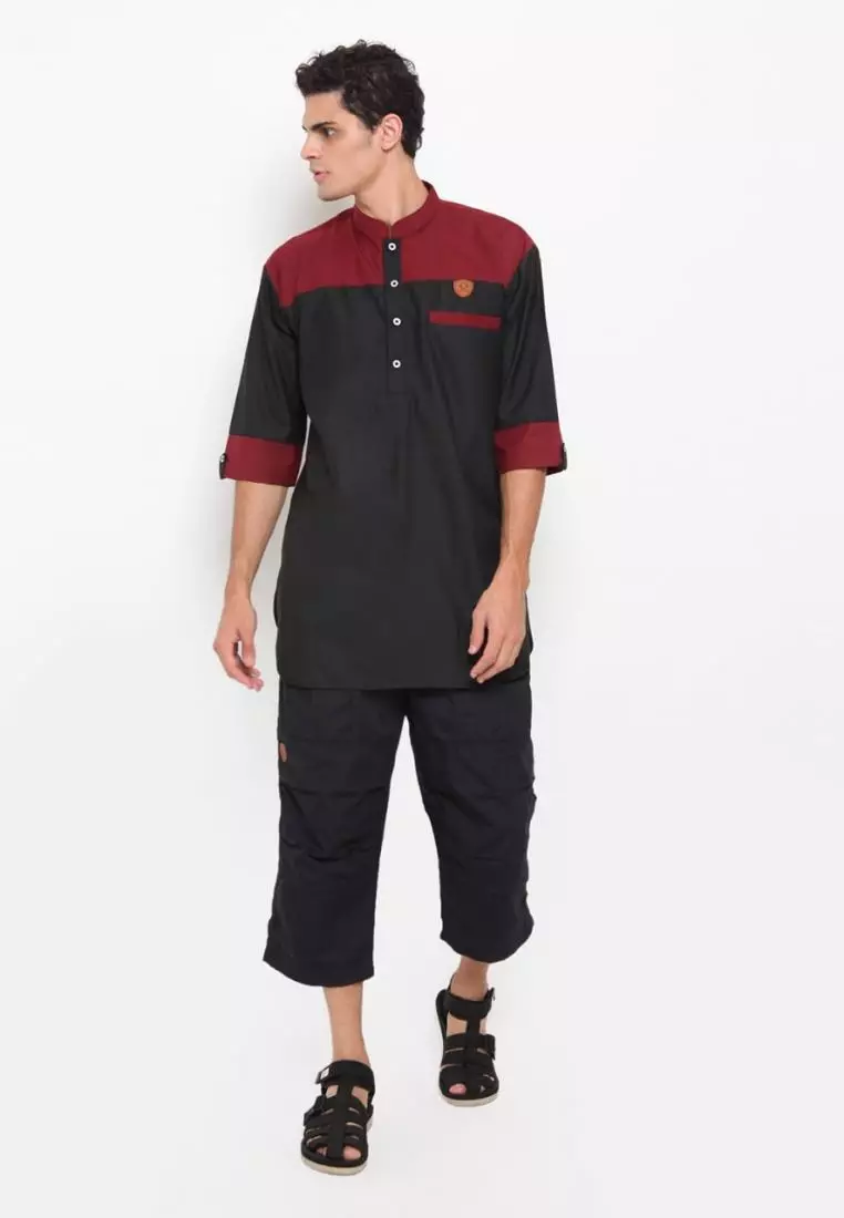 Baju Koko Pria Muslim Zayidan Haikal - Hitam
