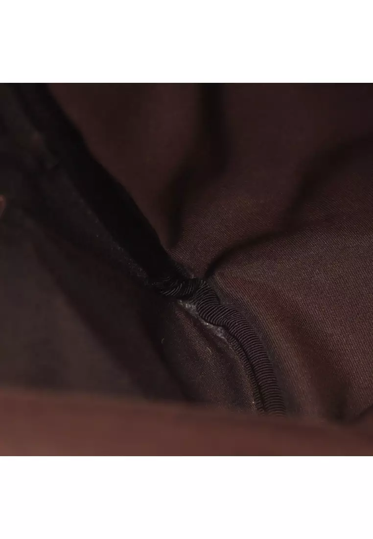 Pre-Loved Gucci GG canvas Backpack rucksack canvas leather beige Dark brown