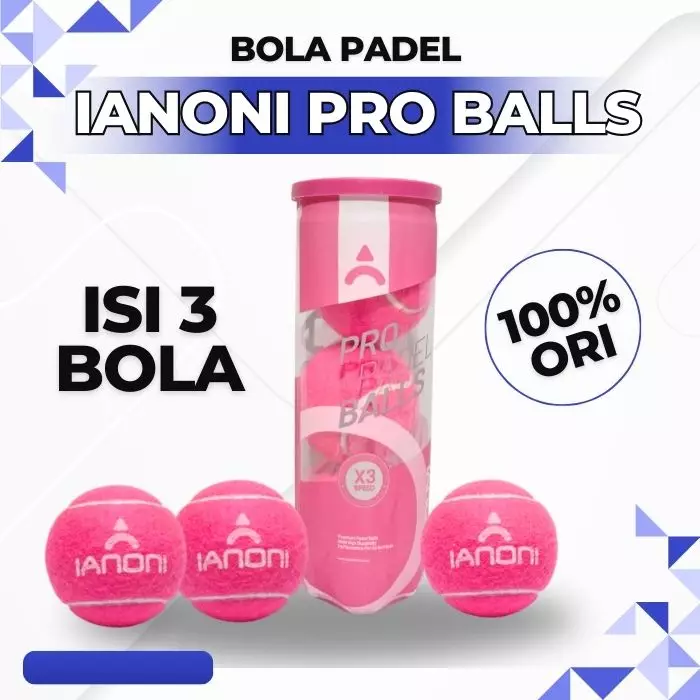 Bola Padel Premium IANONI Pro Balls Pink isi 3