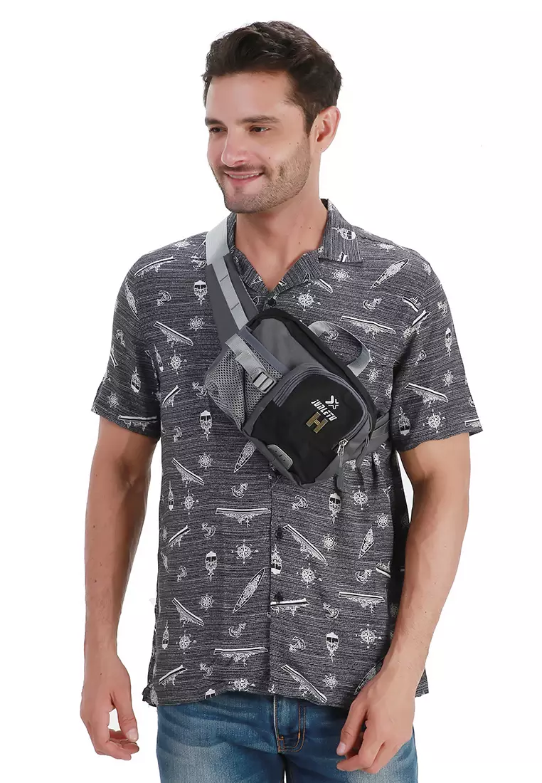 Noice Tas Pinggang Unisex Olahraga Lari Waterproof Running Sport Bag Casual Material Nylon ORIGINAL - Black