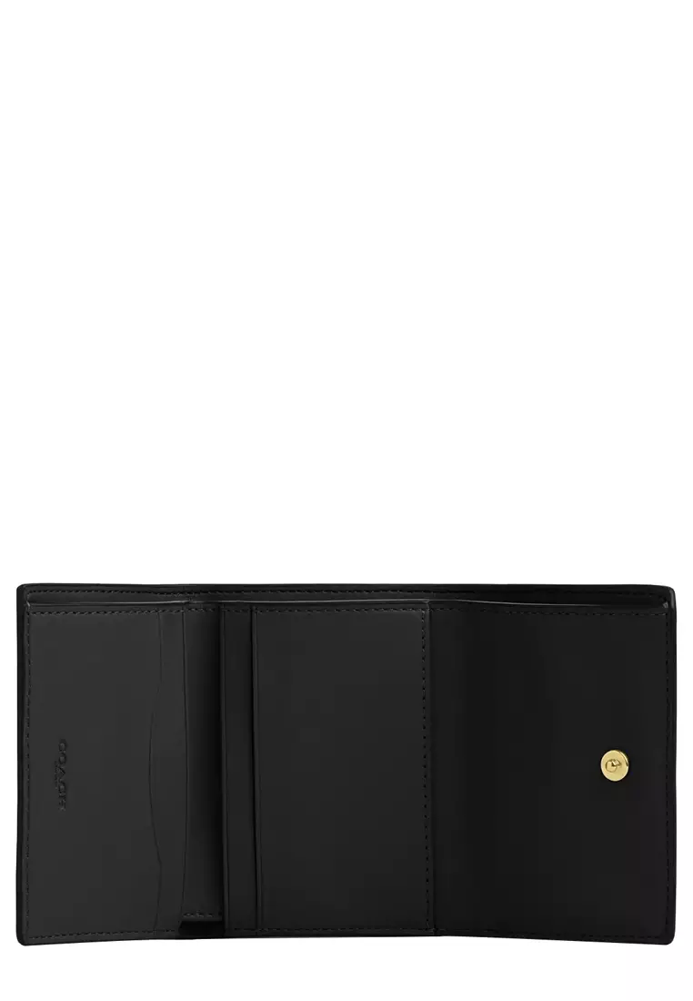 Card Holder Wallet In Signature Canvas in Walnut/ Black CZ034
